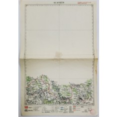 HARTA ZONEI HOTIN , LITOGRAFIE DE M.D. MOLDOVEANU , 1936, POLICROMA