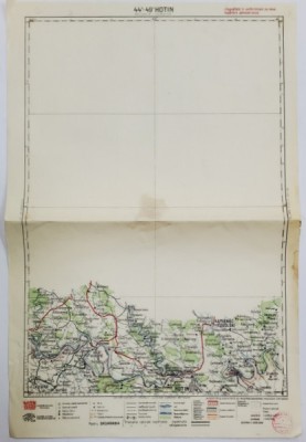 HARTA ZONEI HOTIN , LITOGRAFIE DE M.D. MOLDOVEANU , 1936, POLICROMA foto