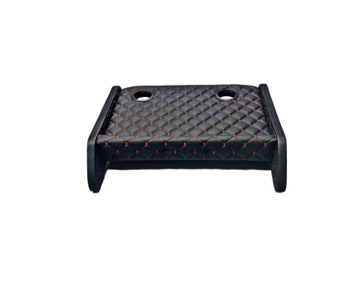 Masa de bord cu 2 suporti pahare, piele ecologica culoare Negru cusatura Rosie, Renault Master 4 2020-2024