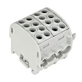 Clema derivatie, 4 intrari-4 iesiri, Gri Schrack