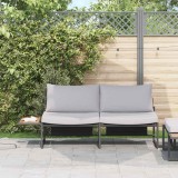 VidaXL Canapea de grădină cu pernă Maro 200.5 x 70 x 85.5cm Metal
