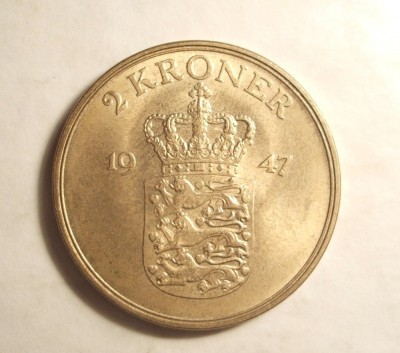 RAR / DANEMARCA 2 KRONER 1947 UNC foto