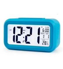 Ceas Digital cu Termometru si Alarma ALBASTRU