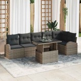 VidaXL Set de canapele pentru grădină 7 pcs Gri 100 x 55 x 73 cm