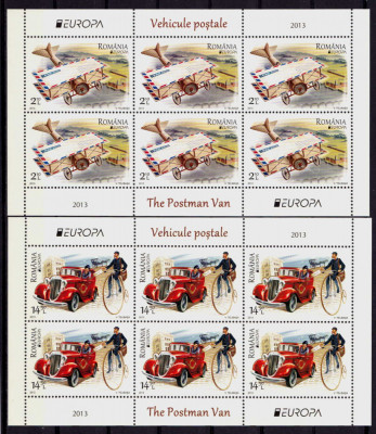 RO 2013 LP 1979b &amp;quot;Europa 2013 - Vehicule postale&amp;quot; , minicoli de 6 marci ,MNH foto