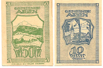 !!! AUSTRIA - LOT NOTGELD AIGEN 1920 - UNC / CELE DIN IMAGINE foto