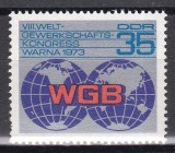 Germania RDG 1973 - Congresul Sindicatului, MNH, Nestampilat