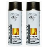 Cumpara ieftin Pachet 2 x Vopsea Spray Brilliante Metalizata Negru 400 ml