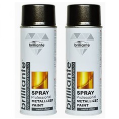 Pachet 2 x Vopsea Spray Brilliante Metalizata Negru 400 ml