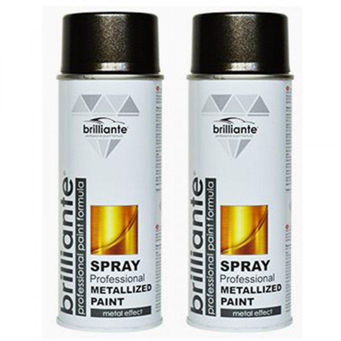 Pachet 2 x Vopsea Spray Brilliante Metalizata Negru 400 ml