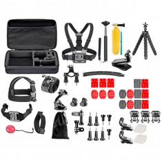 Set 52 accesorii camera sport GoPro + Geanta transport, iUni Kit9 foto