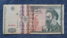 500 lei 1992 filigran fata bancnota Romania foto