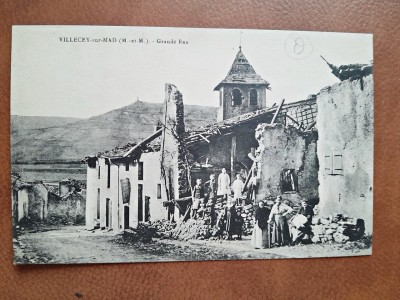 Carte postala, Villecey sur Mad, Grande rue, 1921 foto