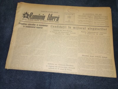 ZIARUL ROMANIA LIBERA 17 DECEMBRIE 1953 foto