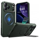 Husa MagSafe pentru Apple iPhone 17 Pro, ESR, Cyber Armor Kickstand, Verde
