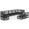 Set mobilier de gradina, 9 piese, negru, lemn masiv de pin