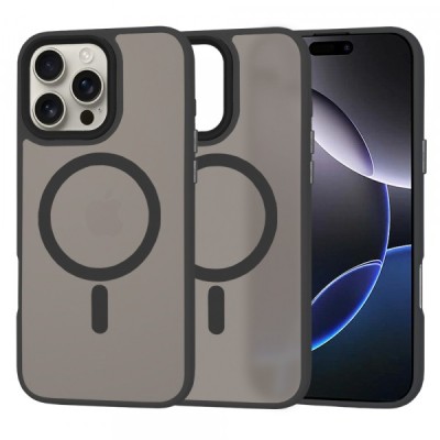 Husa MagSafe pentru Apple iPhone 16 Pro Max, Techsuit, HaloFrost, Neagra foto