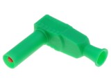Conector banană 4mm verde 20A 1kVAC ELECTRO-PJP 1067-V cu izolație 2,5mm&sup2;