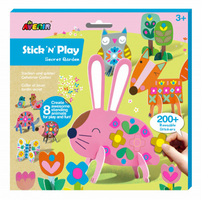 Joc creativ Stick N Play cu scene 3D si stickere repozitionabile - Gradina Secreta foto