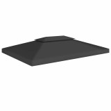 Cumpara ieftin Acoperis de pavilion cu 2 niveluri, negru, 4x3 m, 310 g/m&sup2;