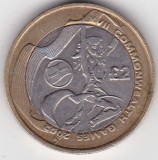 Monedă Marea Britanie 2 lire 2002 Commonwealth Games &ndash; atribuită Țării Galilor