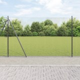 VidaXL Gard din s&acirc;rmă sudată cu 7 st&acirc;lpi flanșați Gri 1.4x10 m Oțel