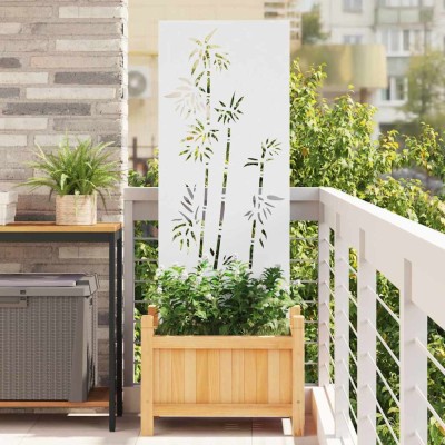 vidaXL Ecran de intimitate pentru grădină Floral Alb 50 x 140 cm 876295 foto