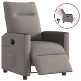 vidaXL Fotoliu rabatabil electric, gri taupe, material textil