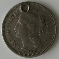 Moneda SUA - 3 Cents 1869