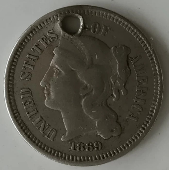 Moneda SUA - 3 Cents 1869