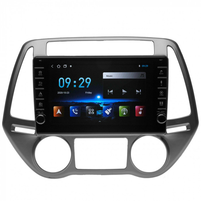 Navigatie Hyundai i20 2008-2014 AUTONAV Android GPS Dedicata, Model PRO Memorie 128GB Stocare, 6GB DDR3 RAM, Display 8&quot; Full-Touch, WiFi, 2 x USB, Blu