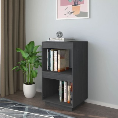 vidaXL Bibliotecă, gri, 40x35x71 cm, lemn masiv de pin 810841 foto