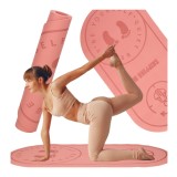 Saltea de yoga antiderapanta, pentru antrenament yoga, fitness, aerobic, pilates, 127x63x0.6 cm, roz