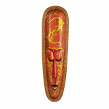 Masca sculptata din lemn Maori pictata manual Hina, Tip I