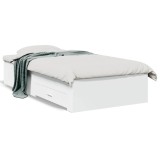 Cumpara ieftin Cadru de pat cu sertare, alb, 90x200 cm, lemn prelucrat