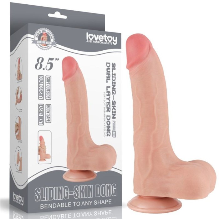 DILDO 8.5&#039;&#039; SLIDING SKIN DUAL LAYER DONG FLESH (22cm)