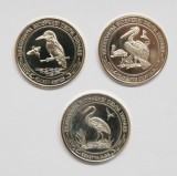 SET DE 3 PROBE PROOF ALAMA AURITA . 50 LEI 2003 . REZERVATIA BIOSFEREI DELTA DUNARII