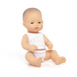 Papusa bebelus educativa 32 cm - fetita asiatica, MINILAND