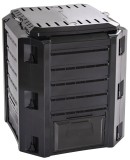 Compostor de gradina COMPOGREEN 380 litri, negru, cu aerisire