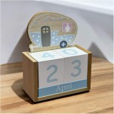 Calendar decorativ din Lemn, BLUE , 14 x 7 x 18 cm