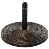 Cumpara ieftin Suport pentru umbrela 35/38/48 mm, rotund, HDPE, metal, imitatie ratan, maro, 53x35.5 cm, ART