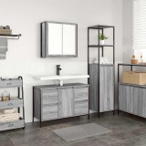 Cumpara ieftin Set de mobilier pentru baie 2 buc. Gri Sonoma si negru
