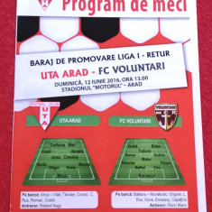 Program meci fotbal UTA ARAD - FC VOLUNTARI (12.06.2016) baraj de promovare