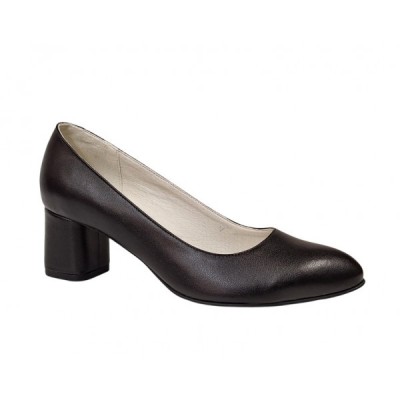 Pantofi dama eleganti din piele naturala box cu toc de 5 cm - Model Negru NA100NP foto