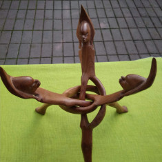 Sculptura in lemn exotic, suport