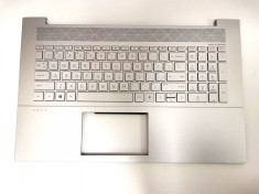 Carcasa superioara cu tastatura palmrest Laptop, HP, Envy, L92316-001, L87983-001, L87983-B31, AM2V2000230, iluminata, argintie, layout US