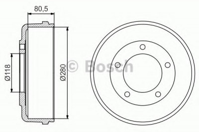 Tambur frana FORD TRANSIT platou / sasiu (FM, FN) (2000 - 2006) BOSCH 0 986 477 203 foto