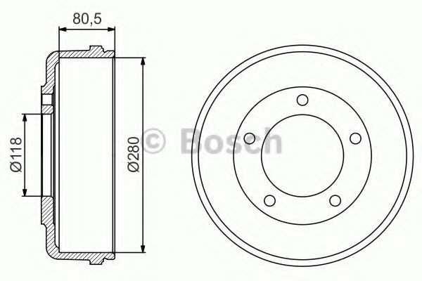 Tambur frana FORD TRANSIT platou / sasiu (FM, FN) (2000 - 2006) BOSCH 0 986 477 203