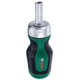 Șurubelniță scurtă cu clichet Bosch, Oțel, Verde-Negru