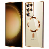 Cumpara ieftin Husa pentru Samsung Galaxy S21 Ultra 5G, Techsuit Luxury Crystal MagSafe, Gold
